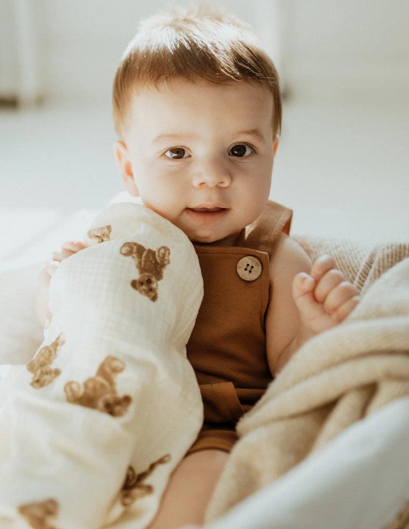 Teddy Muslin Blanket