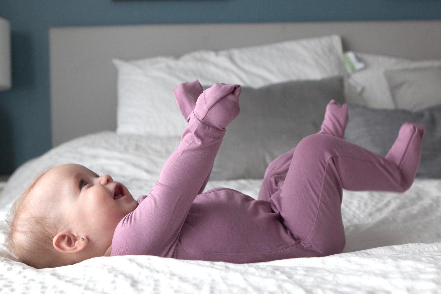 Bamboo Convertible Footies - Mulberry - last one! 0-3m