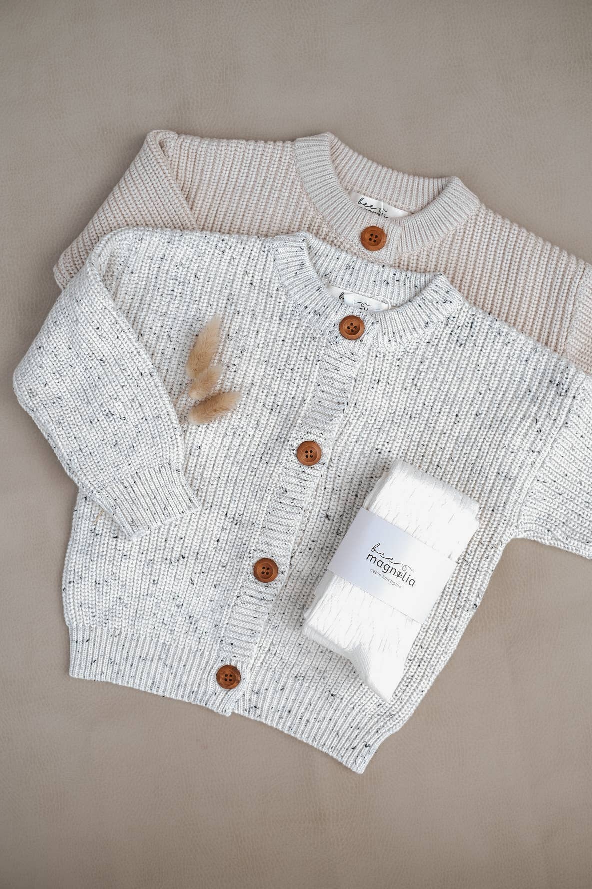 Children's Cotton Knit Cardigan - Speckled