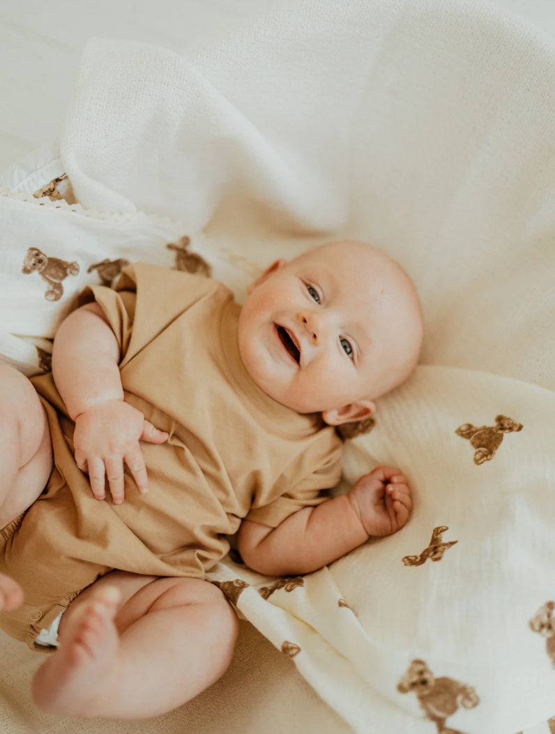 Teddy Muslin Blanket - one left!