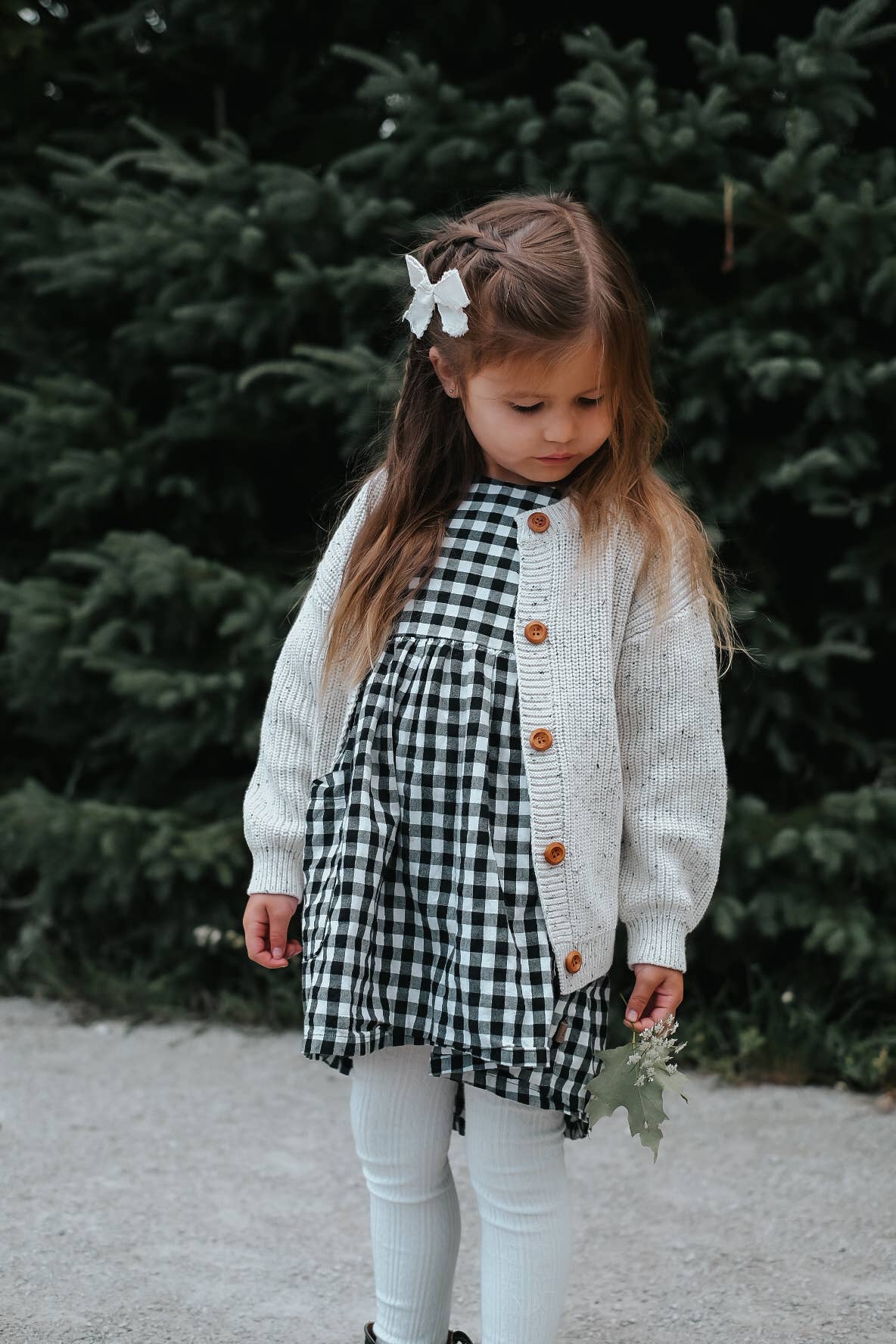 Children's Cotton Knit Cardigan - Speckled