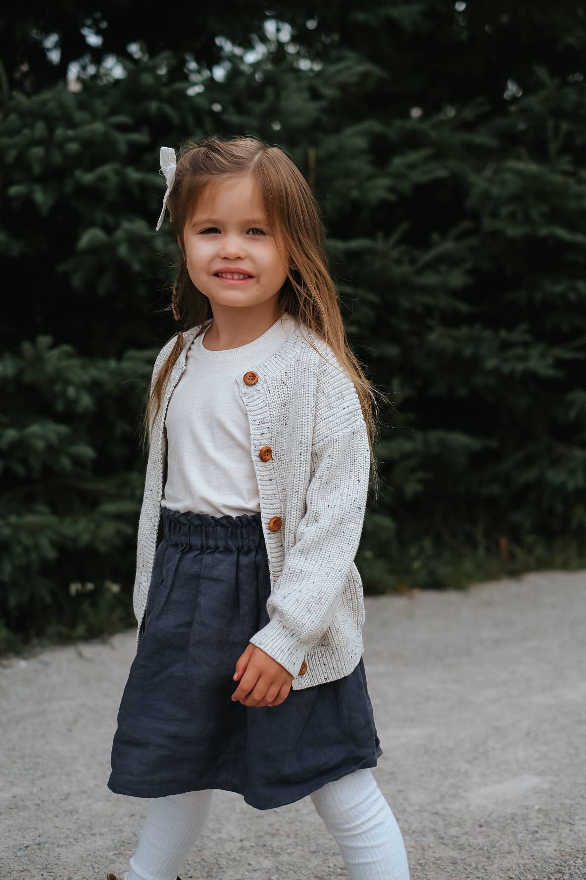 Children's Cotton Knit Cardigan - Speckled