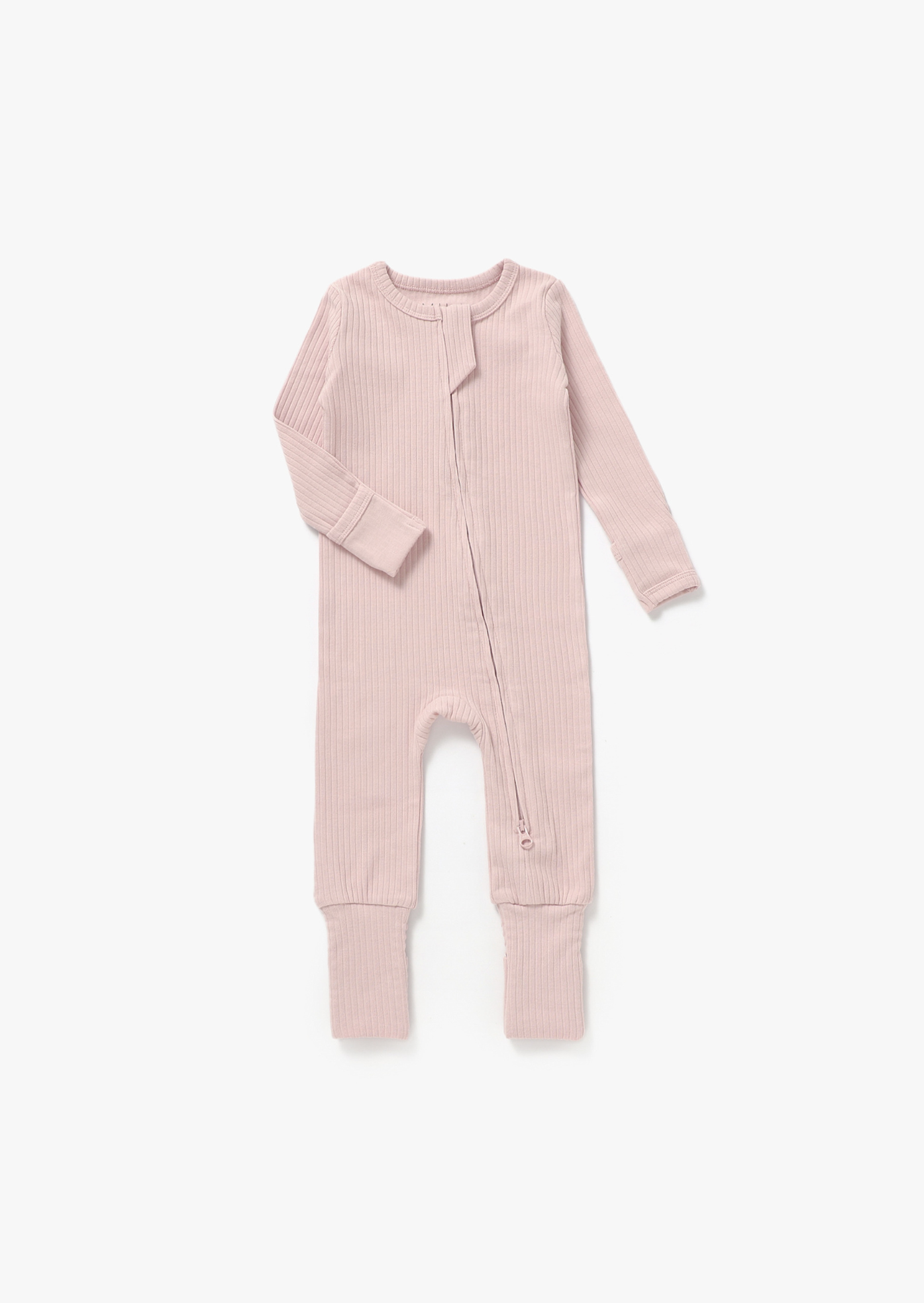 Ribbed Zipper Romper | Blush