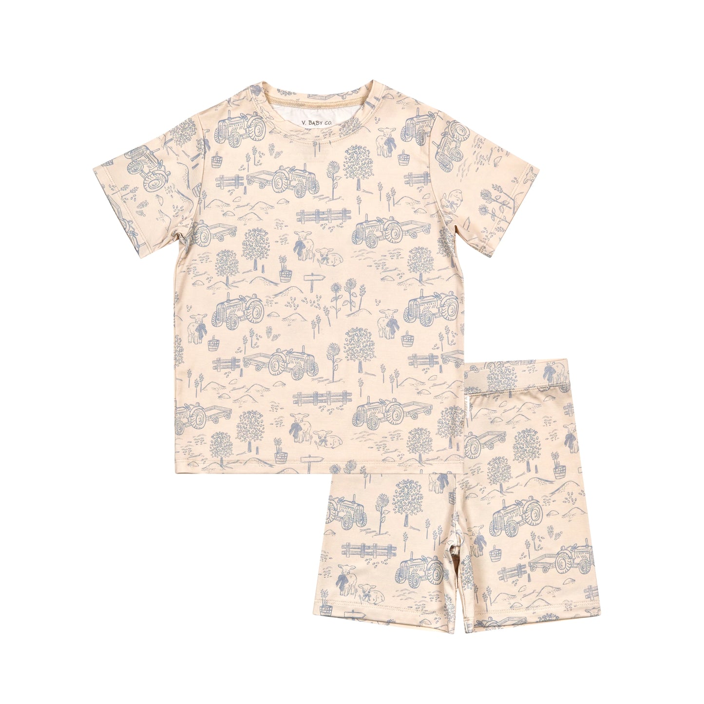 PREORDER - Farmyard Toile Bamboo Short Set