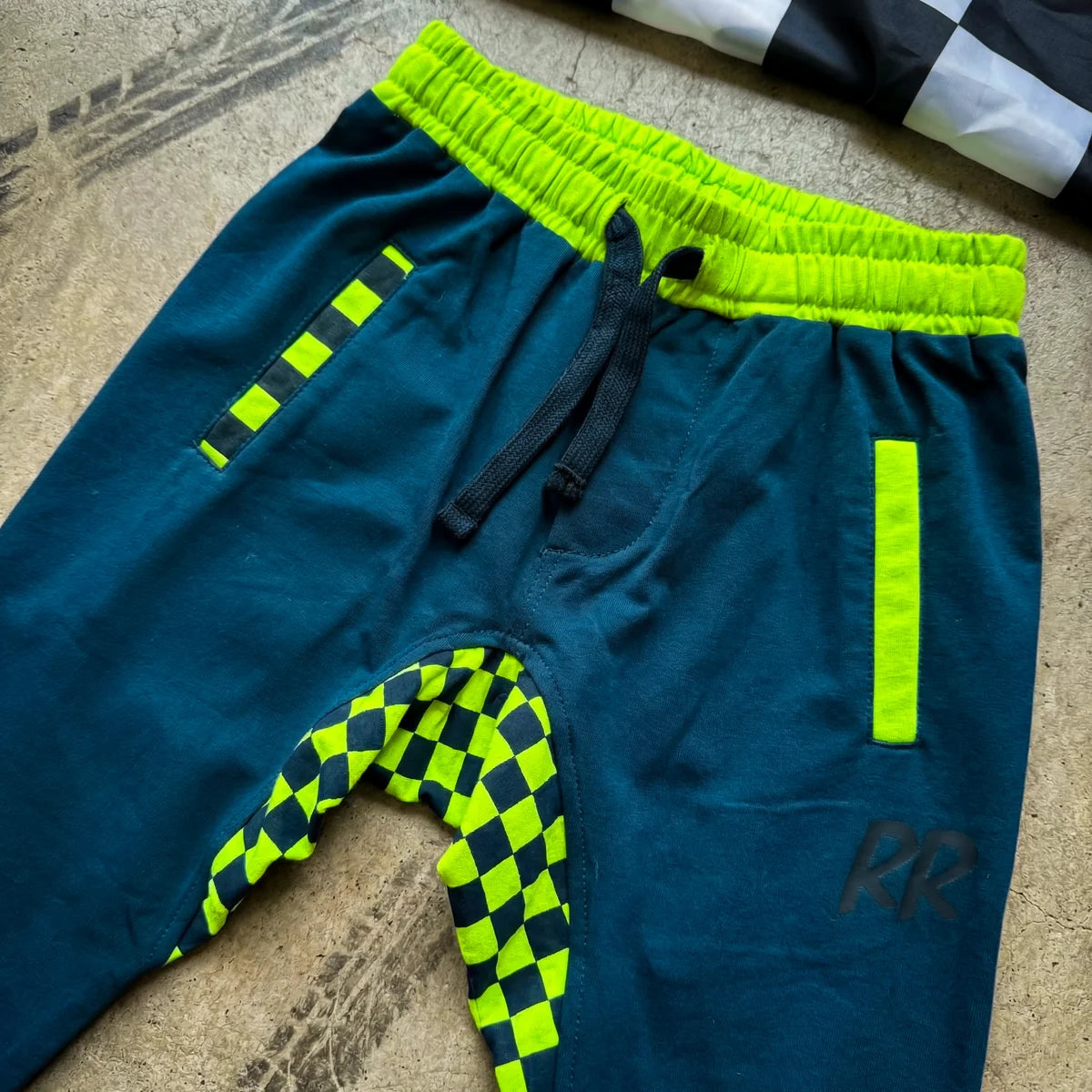 PREORDER - Jersey Jogger - navy/green checkered
