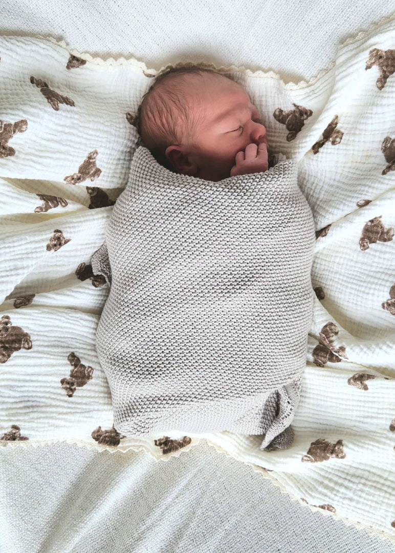 Teddy Muslin Blanket