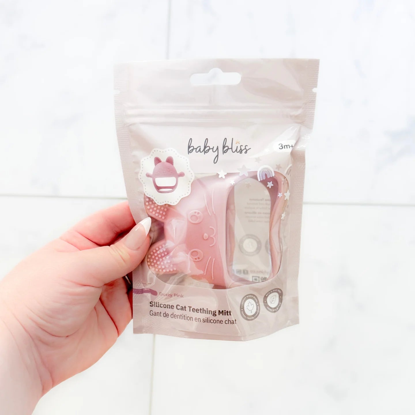 Cat Teething Mitt - Pink