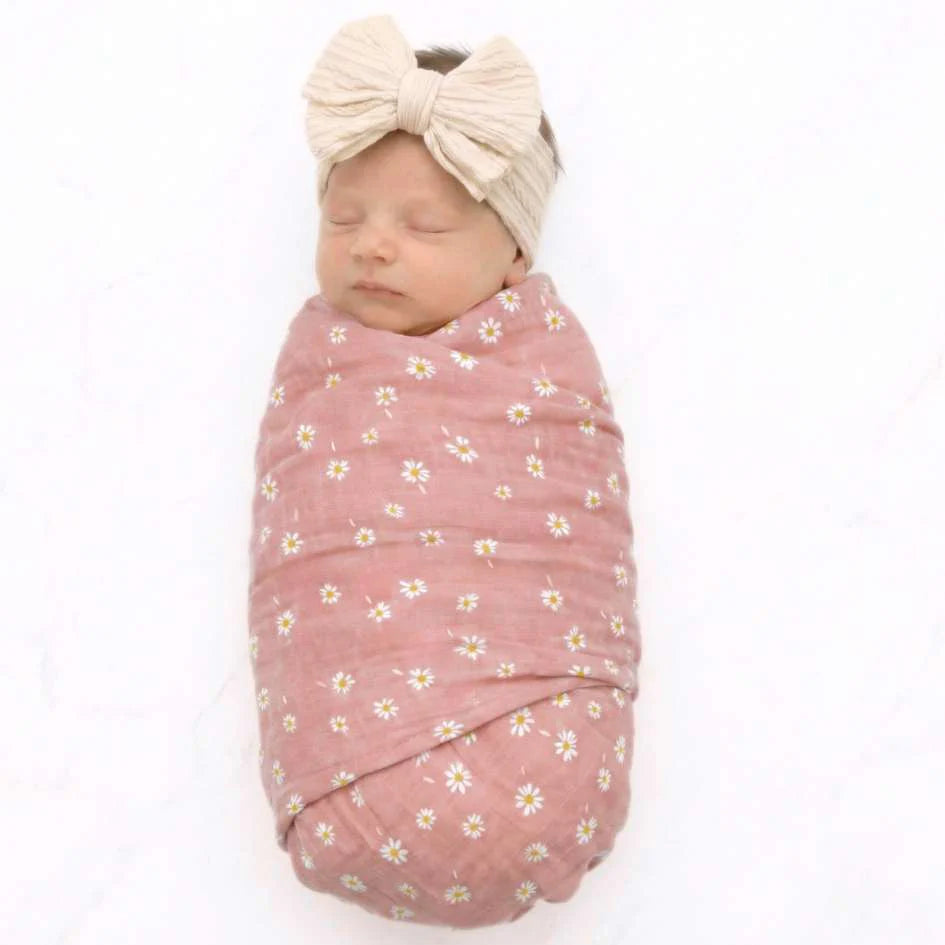 Baby Muslin Cotton Swaddle Blanket - Daisy