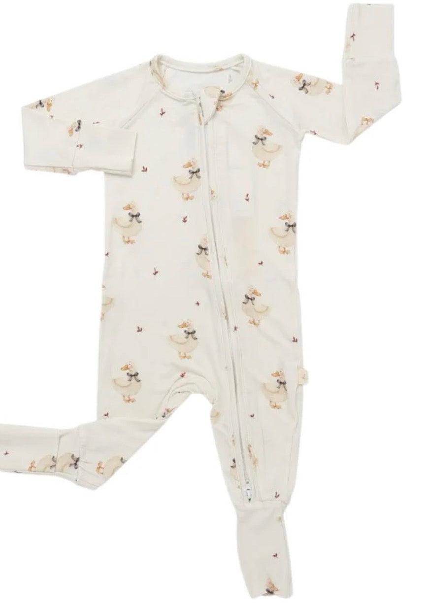 Bamboo Convertible Footie - Gosling - one left newborn!