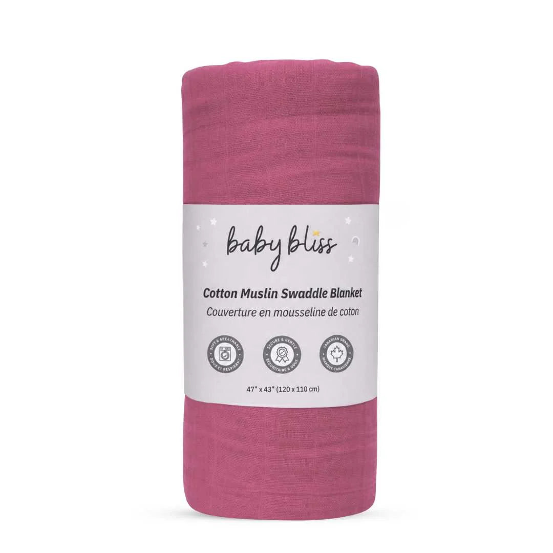 Baby Muslin Cotton Swaddle Blanket - Soft Mulberry