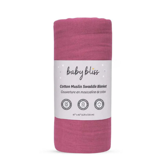 Baby Muslin Cotton Swaddle Blanket - Soft Mulberry