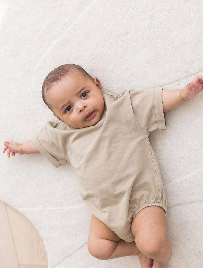 Short Sleeve Bubble Romper | Dune