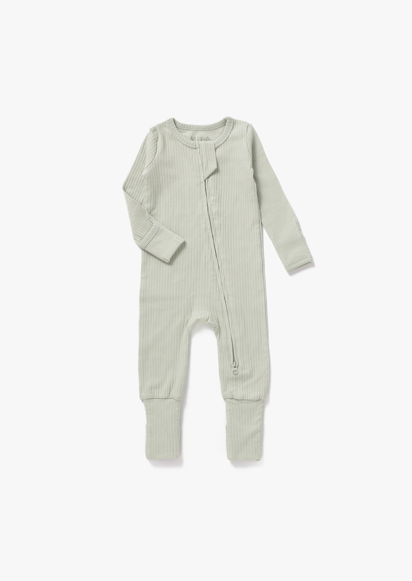 Ribbed Zipper Romper | Pistachio - 0-3m left!