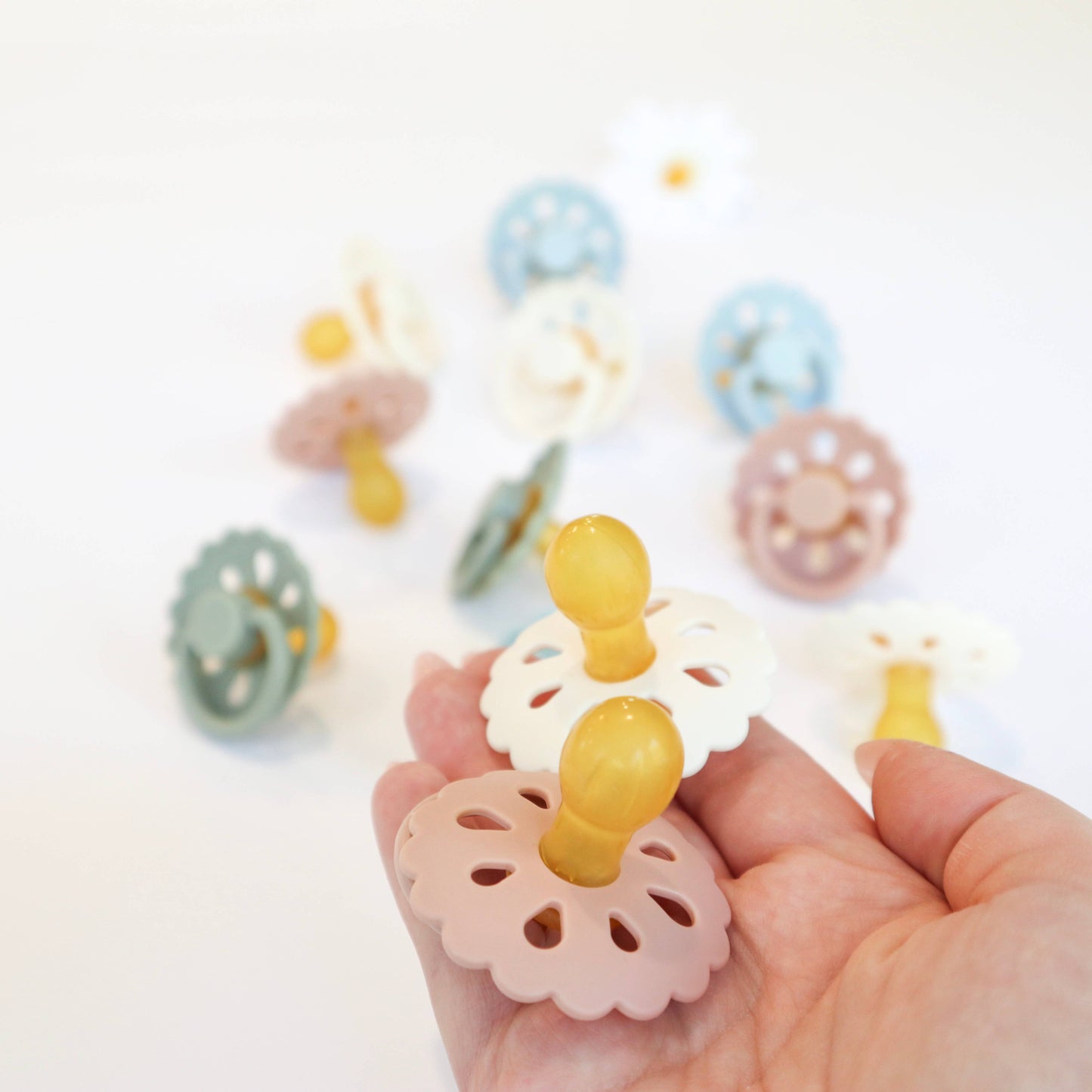 Natural Latex Pacifiers - Size 1 (0-6M) Blush & Cream
