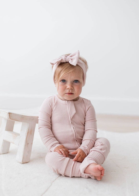Ribbed Zipper Romper | Blush