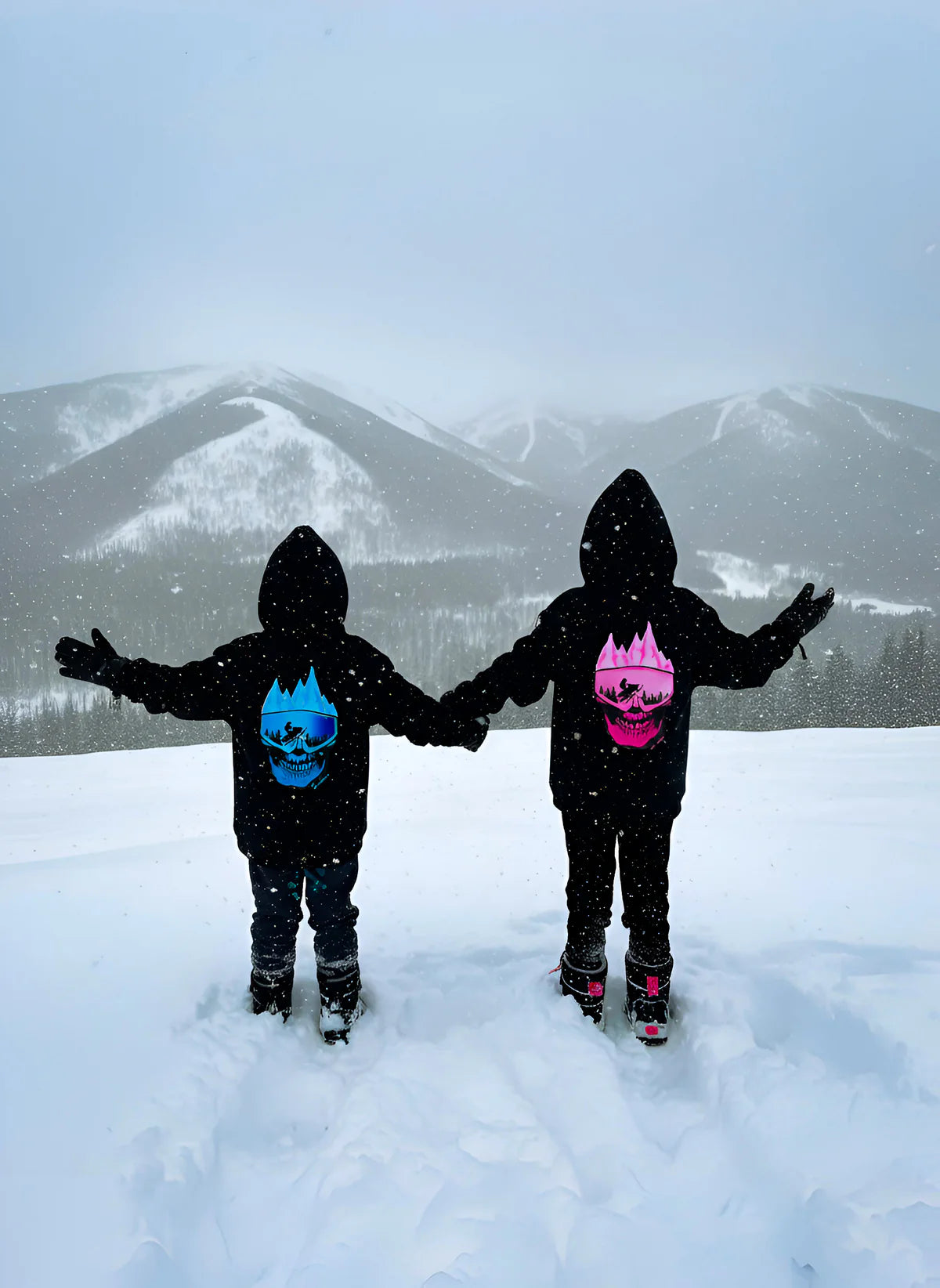 PREORDER - pink skull mountain hoodie