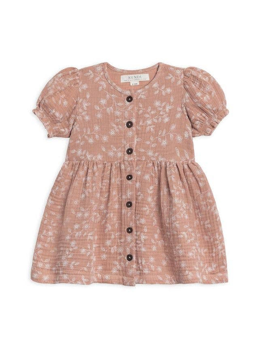 Talulah Muslin Dress - Candice Floral / Dusty Mauve