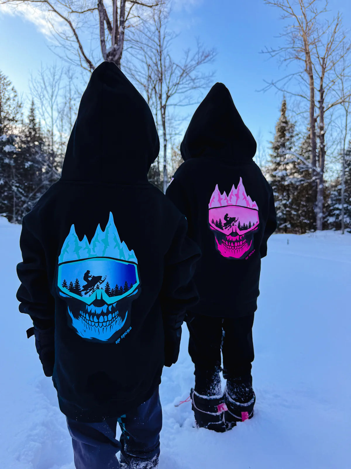 PREORDER - blue skull mountain hoodie