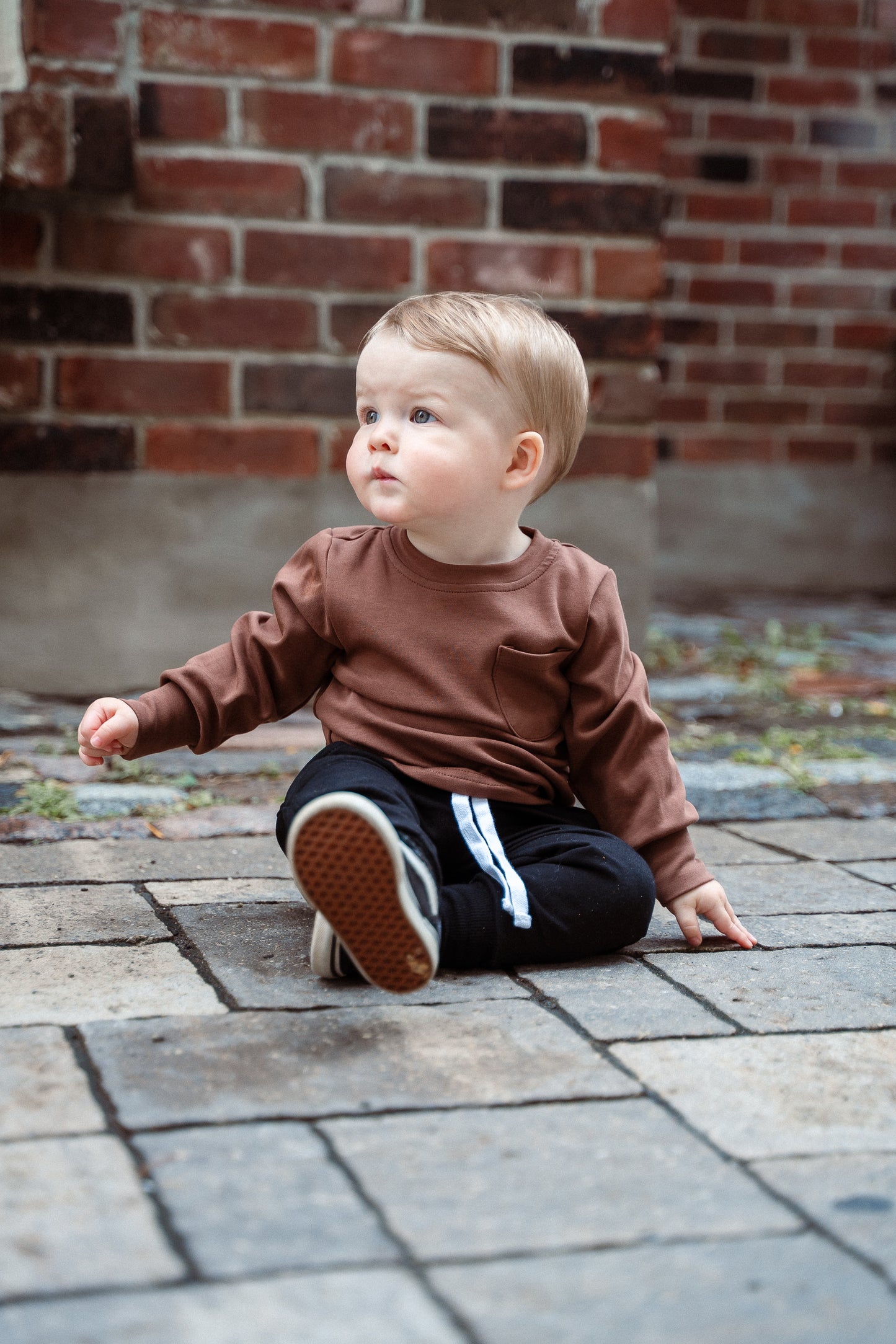 Pocket Long Sleeve Top - Walnut