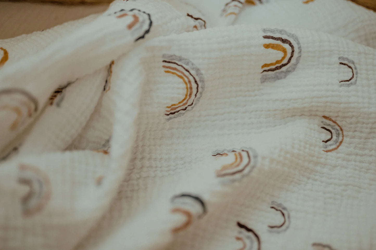 Organic cotton muslin blanket - rainbow