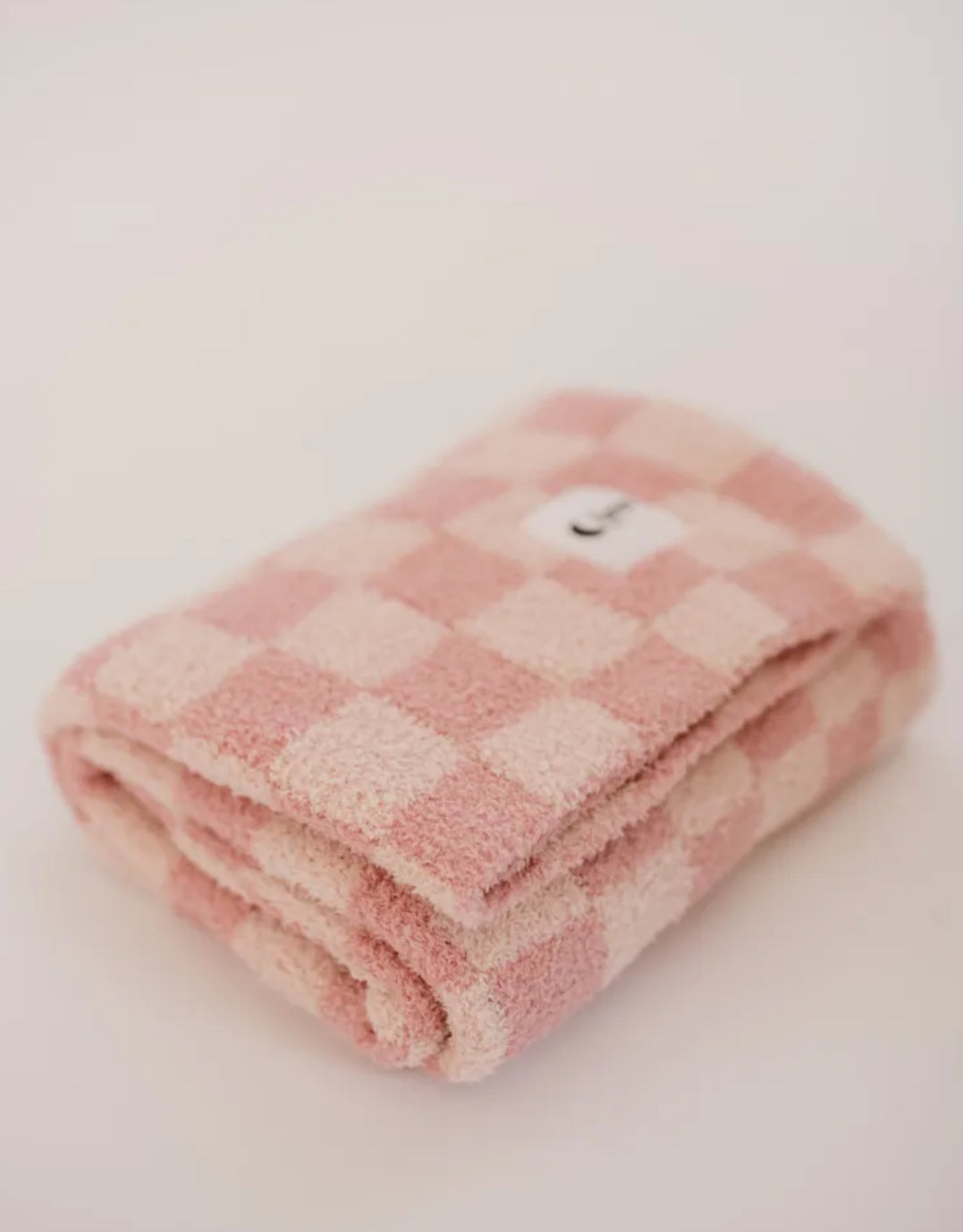 Pink Checkered Baby Plush Blanket 30x40