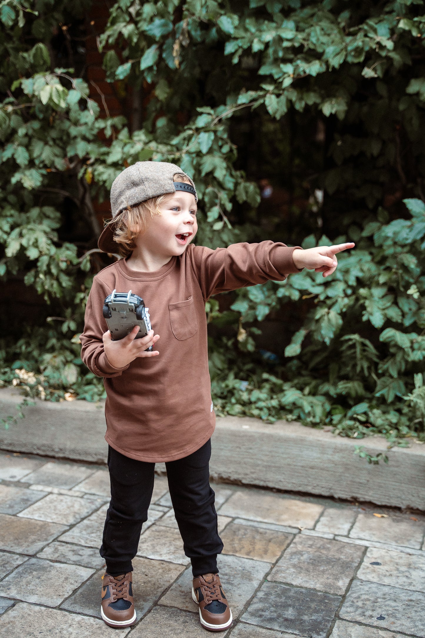 Pocket Long Sleeve Top - Walnut