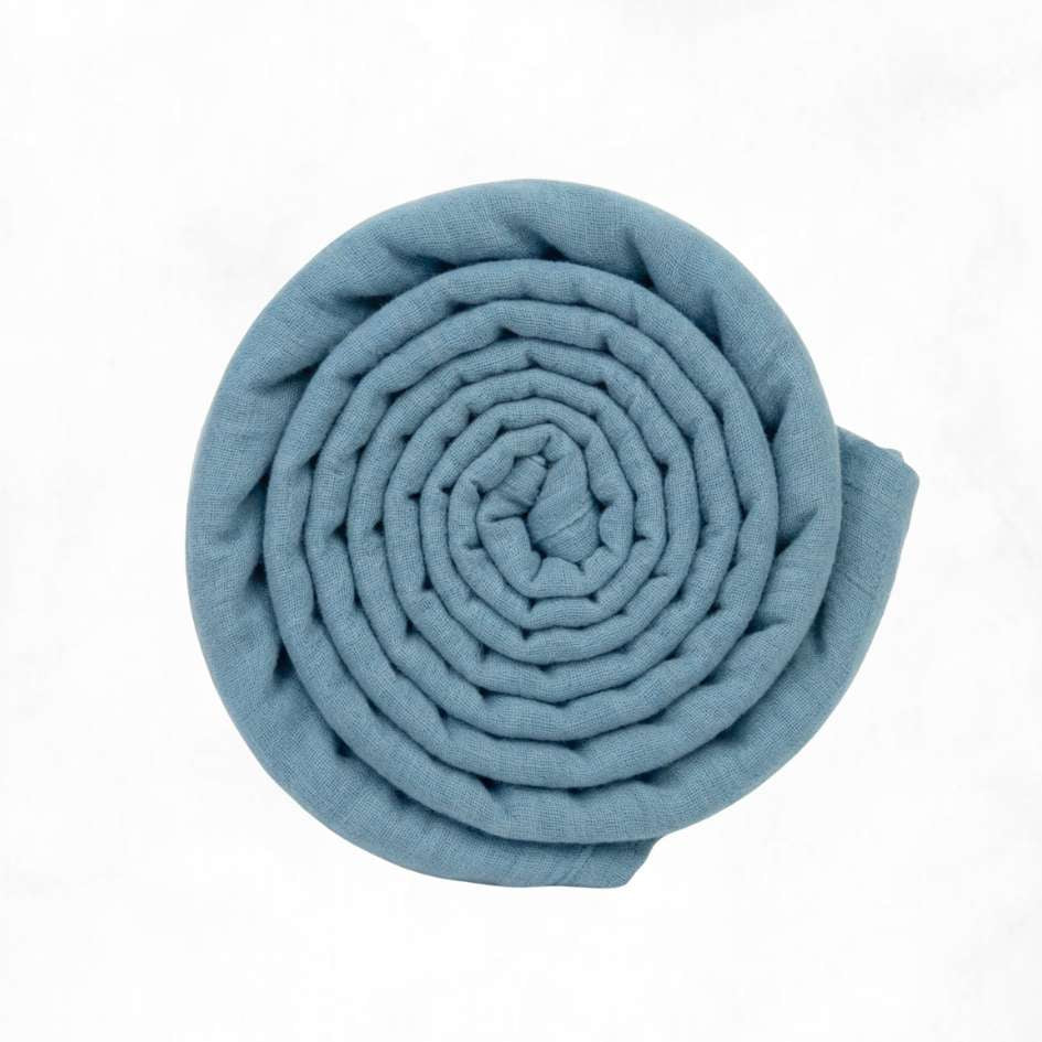 Baby Muslin Cotton Swaddle Blanket - Lake Blue