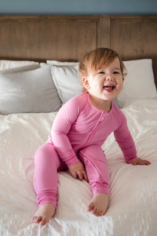 Bamboo Convertible Footies - Bubblegum - last one! 3-6m