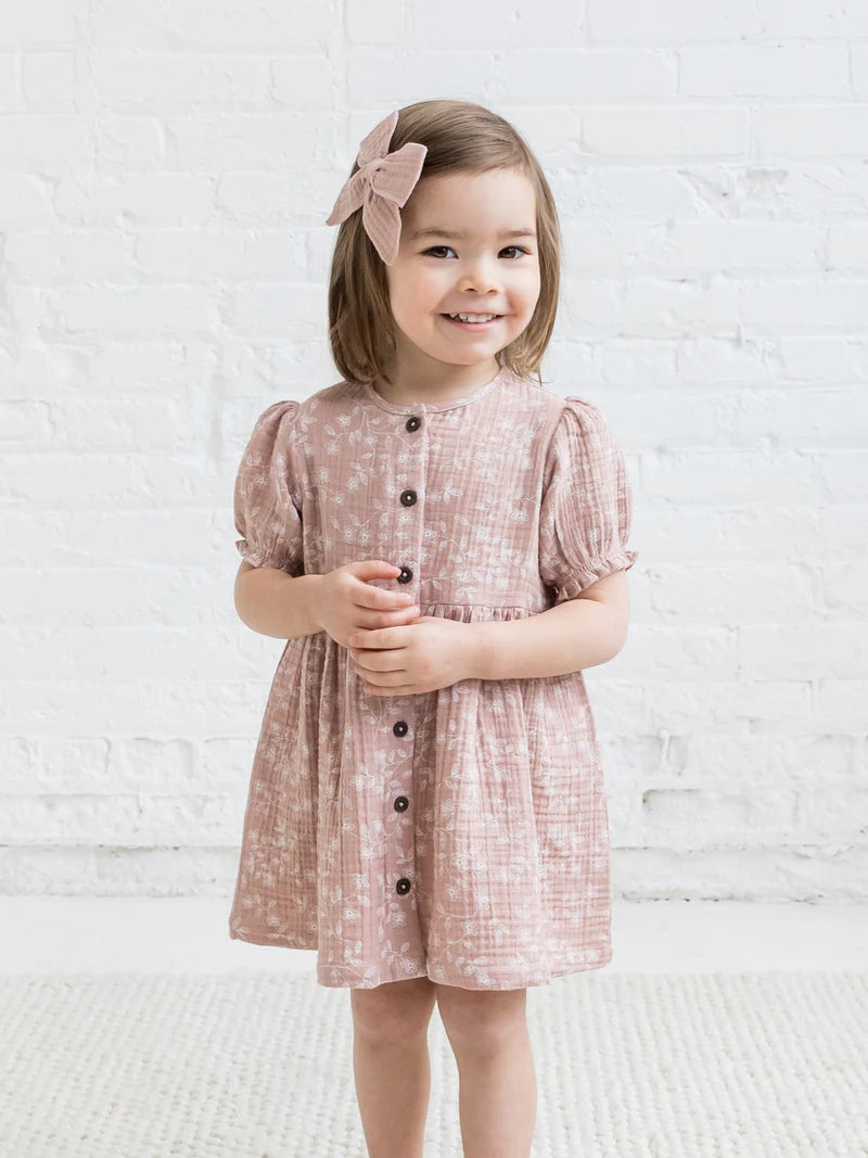 Talulah Muslin Dress - Candice Floral / Dusty Mauve