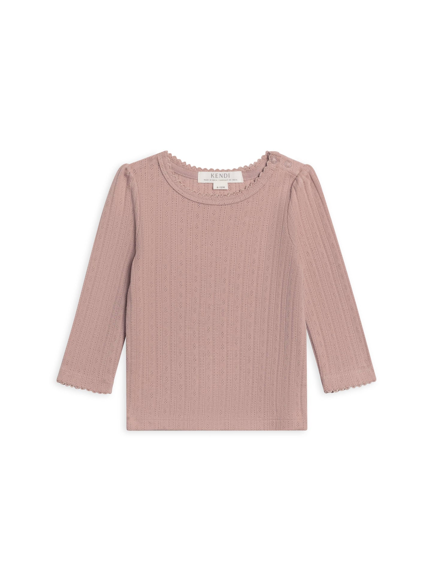 Kate Pointelle Long Sleeve Top - Wren