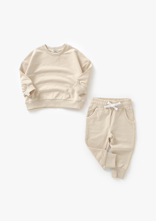 Sweatshirt & Jogger Set | Cream