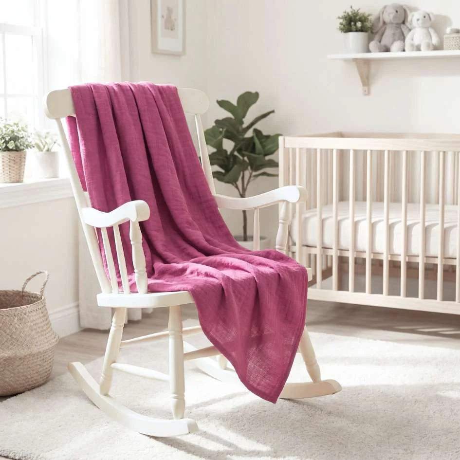 Baby Muslin Cotton Swaddle Blanket - Soft Mulberry