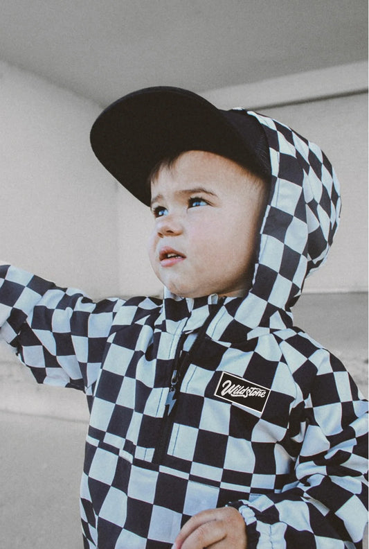 Checkered WindBreaker BLACK/BEIGE