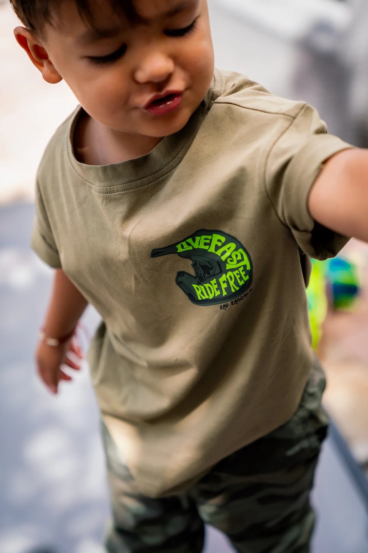 Live fast ride free tee (green) - one left 4T!