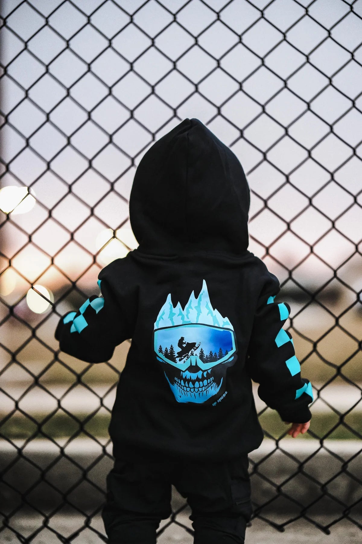 PREORDER - blue skull mountain hoodie