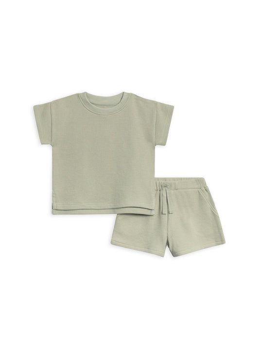 Organic Baby & Kids Odell Waffle Tee and Shorts Set - Mint