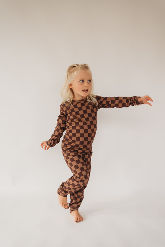 Espresso Checkers 2-piece Set