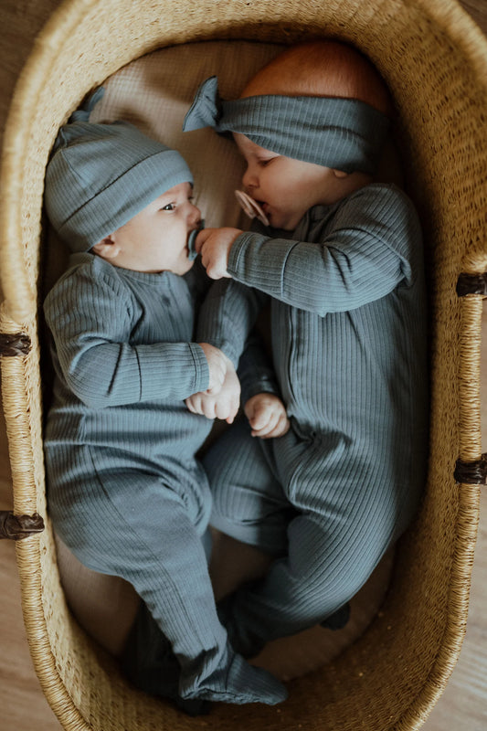 Ribbed Sleeper - Deep Blue