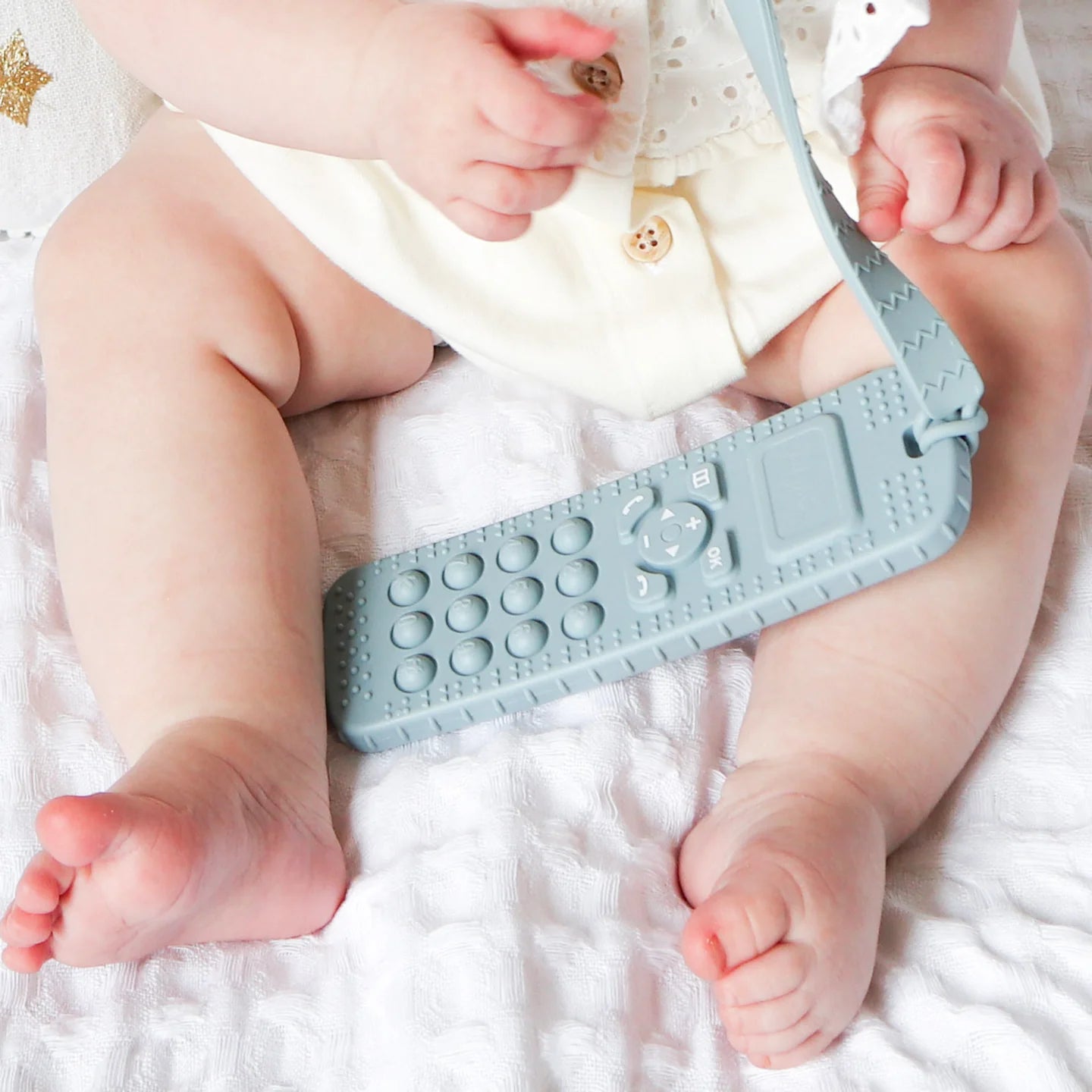 Sensory Popper Teether Phone - Dusty Teal