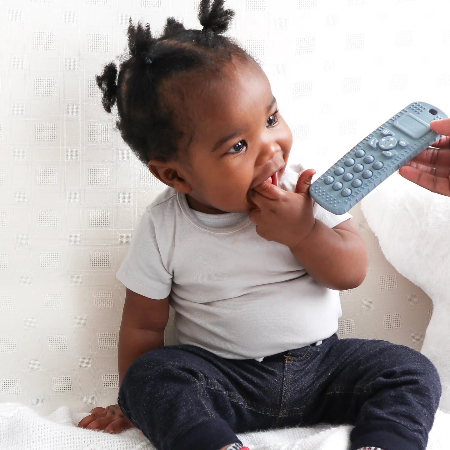 Sensory Popper Teether Phone - Dusty Teal