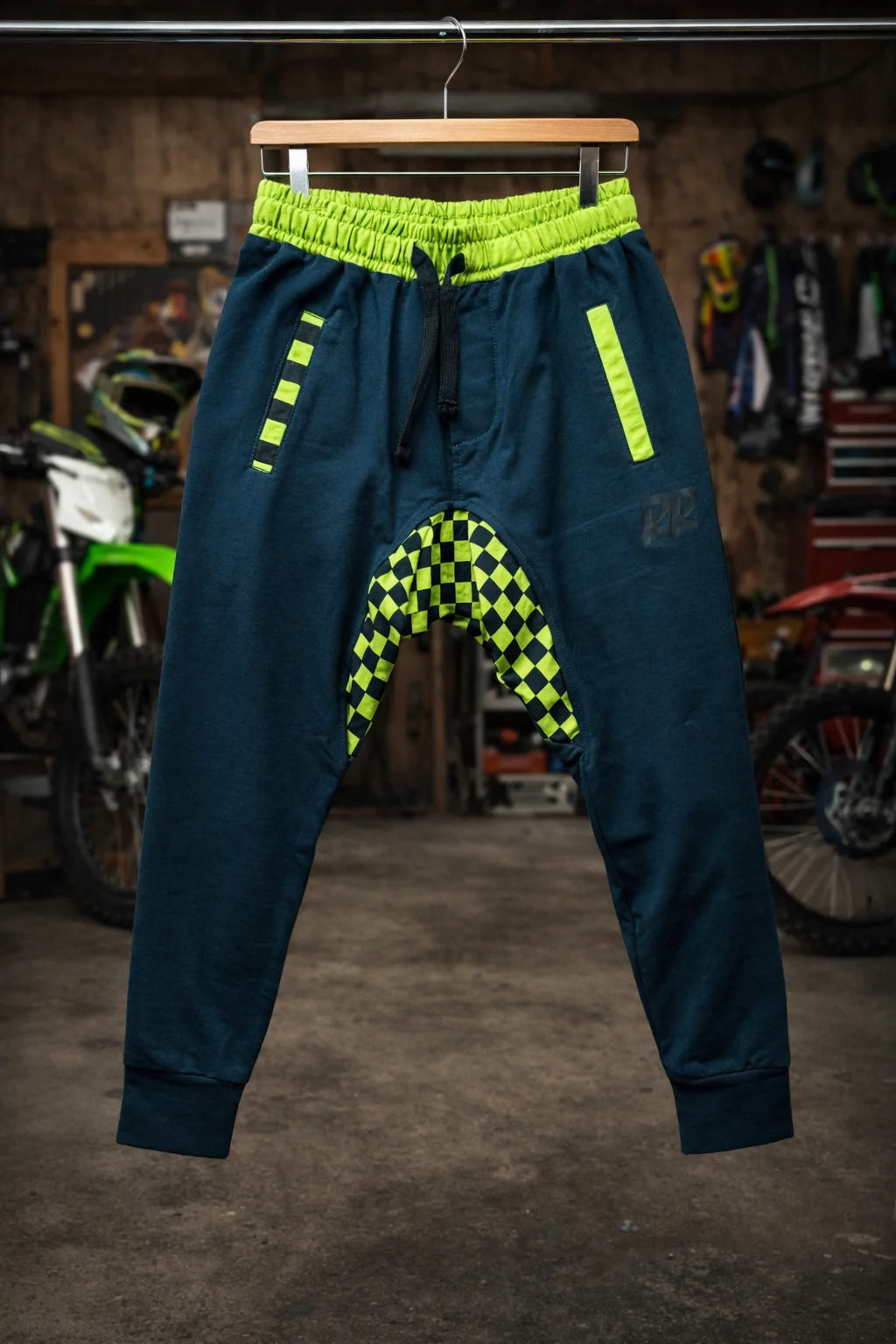 PREORDER - Jersey Jogger - navy/green checkered