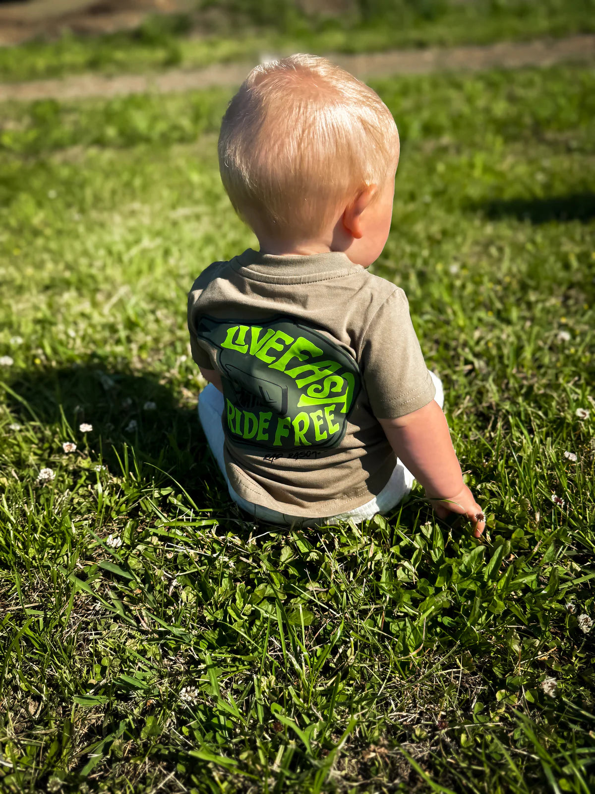 Live fast ride free tee (green) - one left 4T!