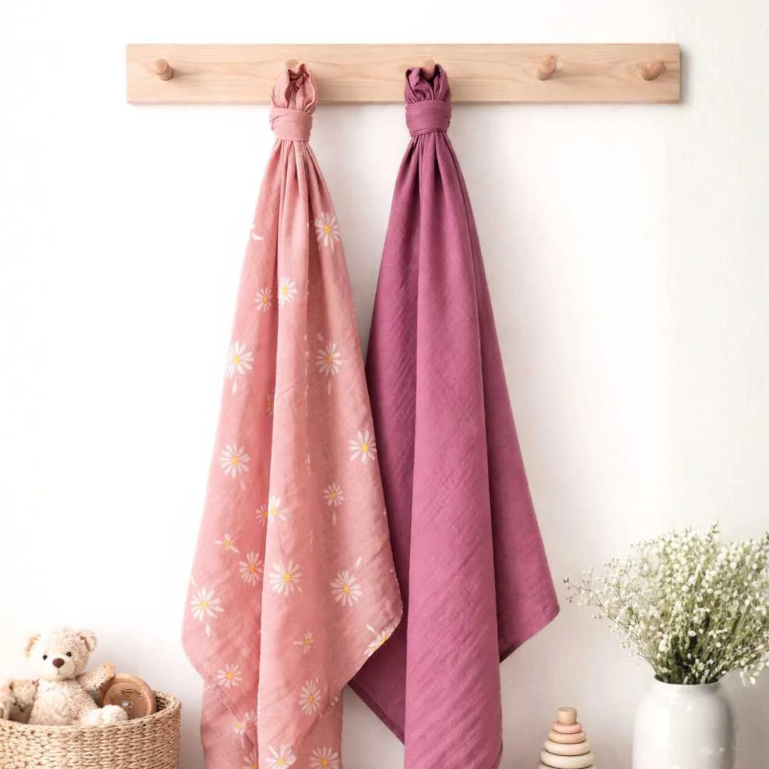 Baby Muslin Cotton Swaddle Blanket - Daisy