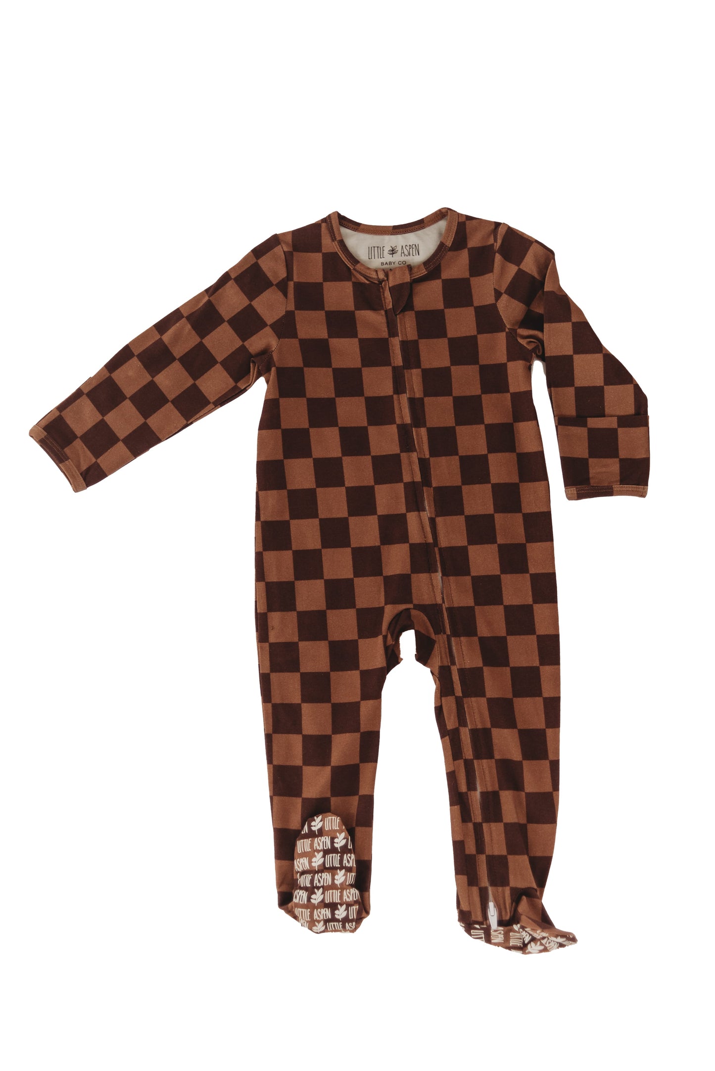 Espresso Checkers Footed Sleeper