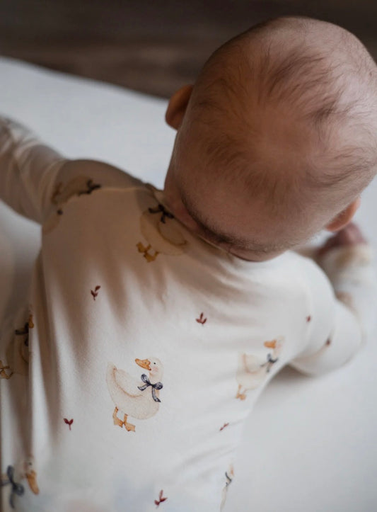 Bamboo Convertible Footie - Gosling - one left newborn!