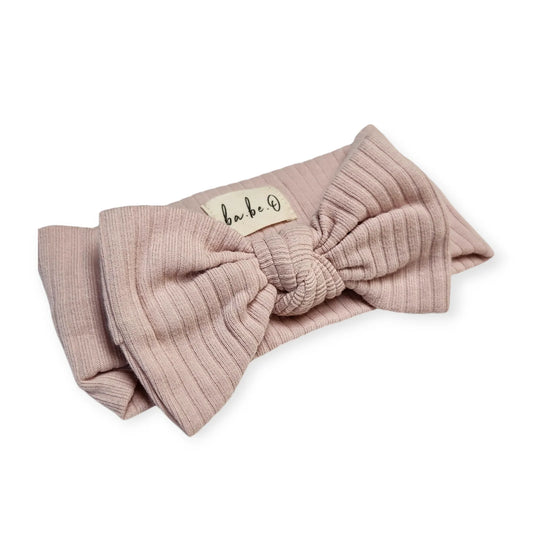 0-3m Ribbed Bow - Blush