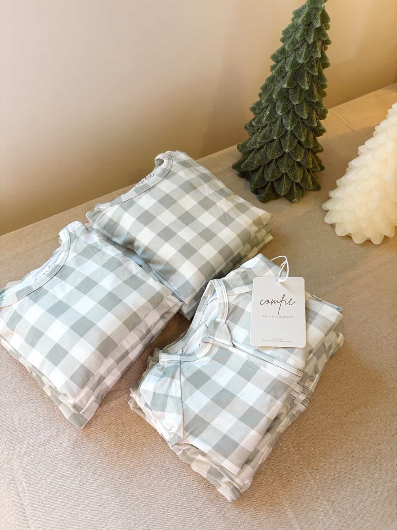 Sage Green Gingham - Bamboo Zipper Onesies