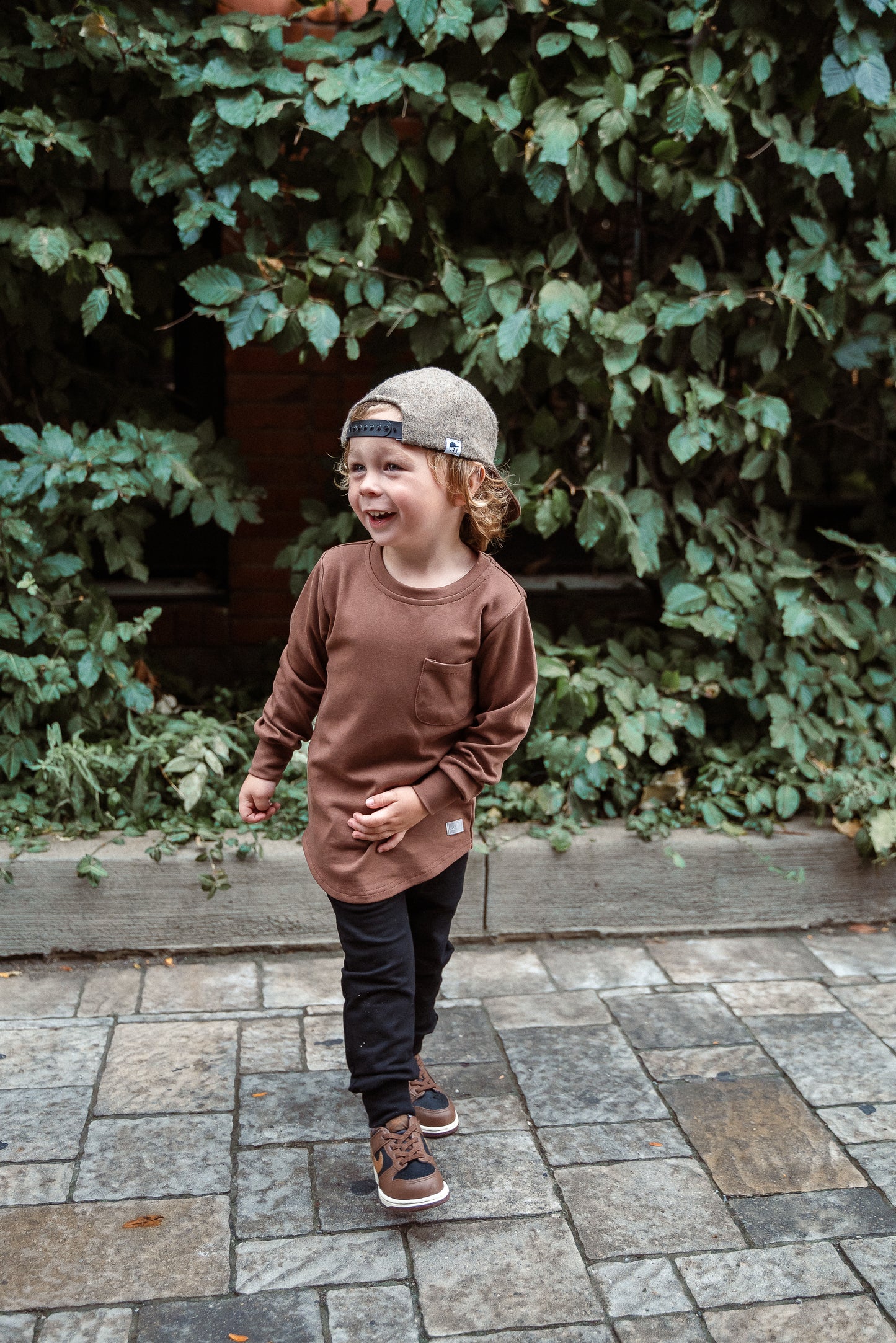 Pocket Long Sleeve Top - Walnut