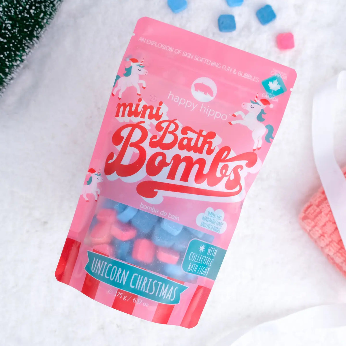 PREORDER - Unicorn Christmas - Mini Bath Bombs with Bath Light