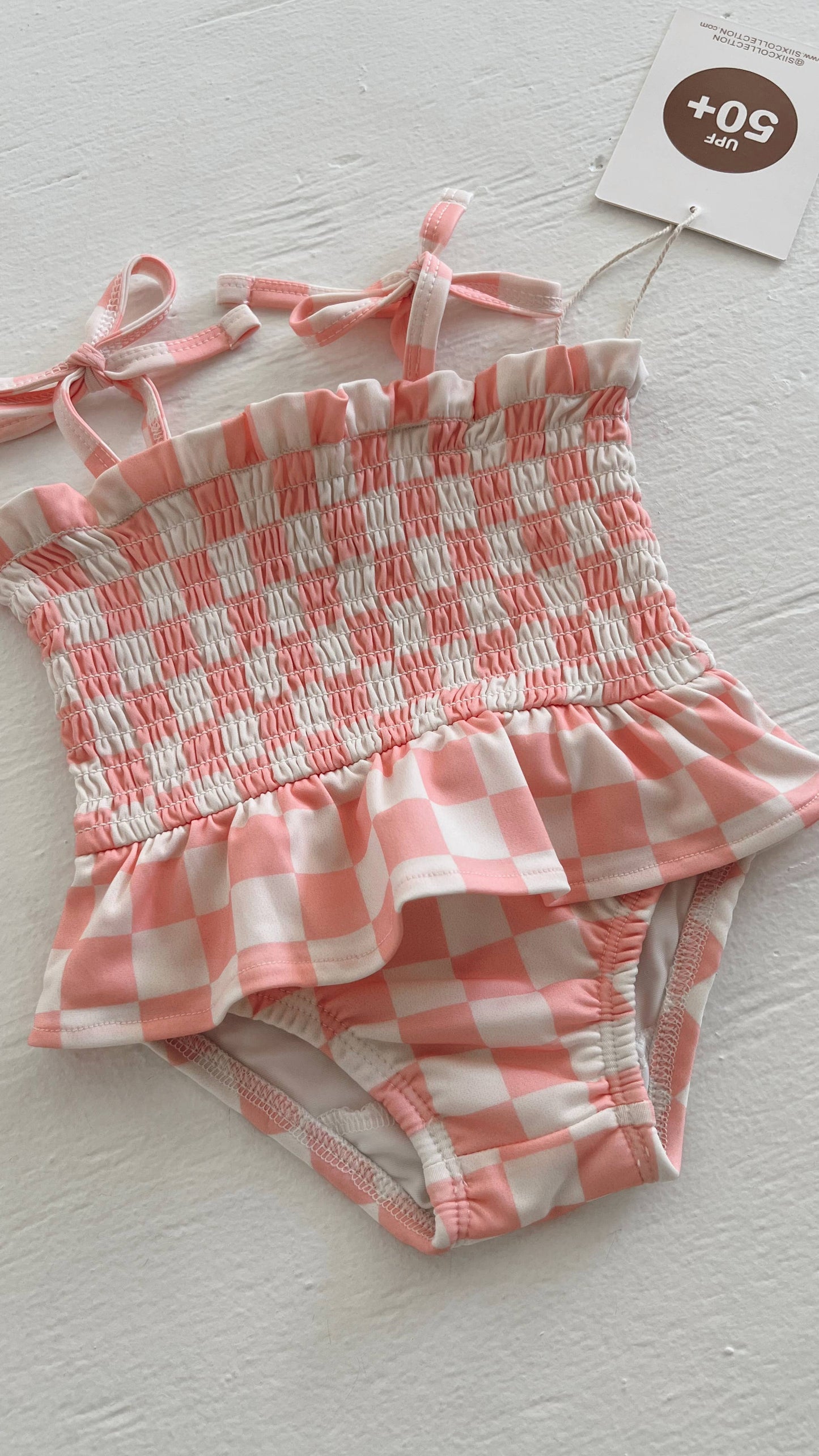 Strawberry Shortcake Checkerboard / Soleil Swimsuit / UPF 50